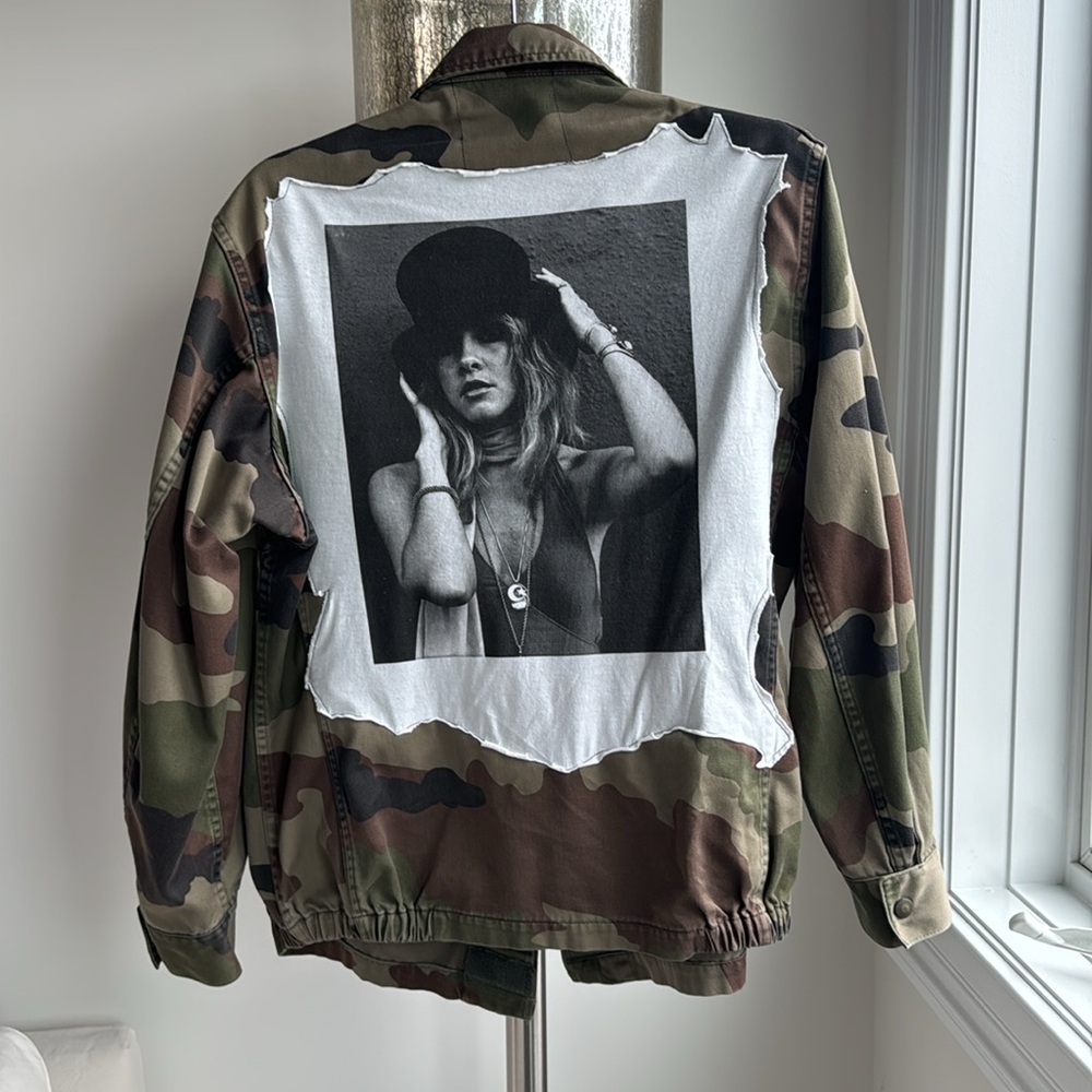 Custom made Camouflage Military Jacket with Stevie Nicks so cool